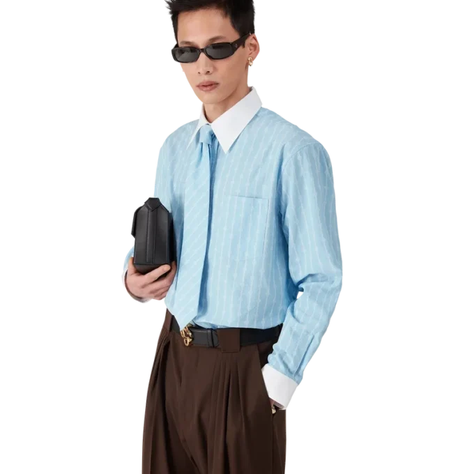 Laurel Stripe Jacquard-Hemd