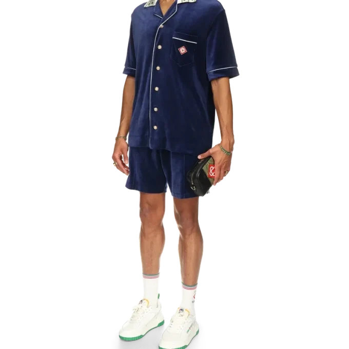 Laurel Velours-Hemd mit kurzen Ärmeln