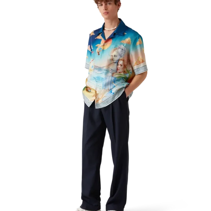 Le Plongeon Kurzarm-Seidenhemd mit Shorts Le Plongeon Kurzarm-Seidenhemd mit Shorts