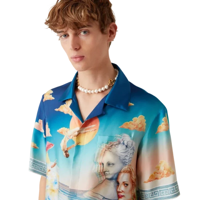 Le Plongeon Kurzarm-Seidenhemd mit Shorts Le Plongeon Kurzarm-Seidenhemd mit Shorts