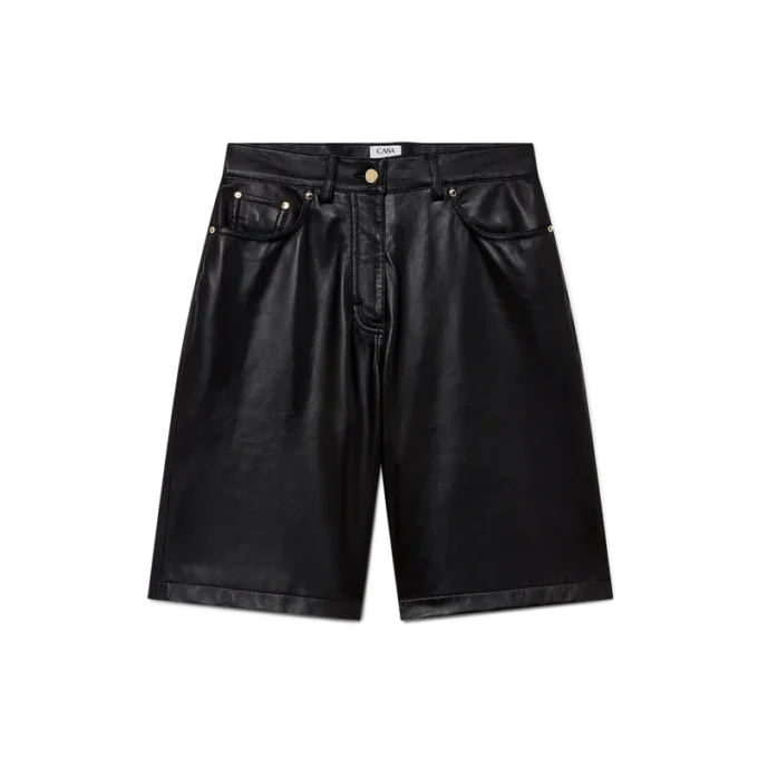 Leder-Skater-Shorts