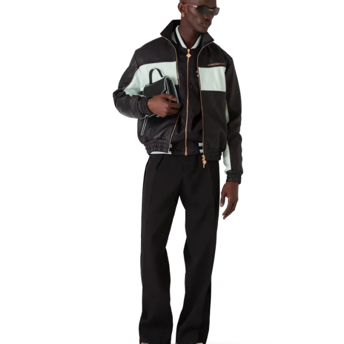 Leder-Trainingsjacke