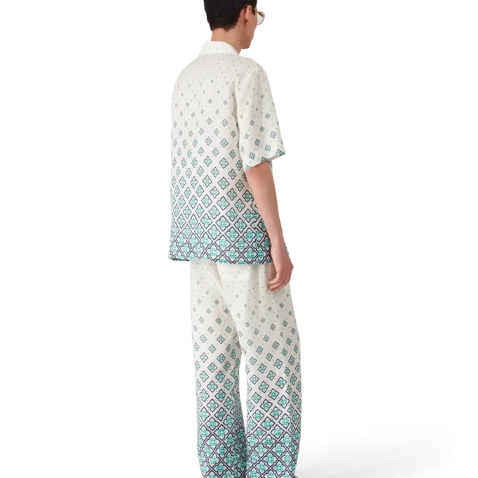 Leinen-Hose mit Monogramm-Farbverlauf Leinen-Hose mit Monogramm-Farbverlauf