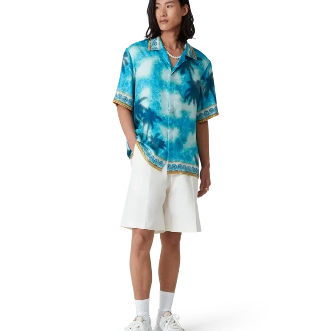 Leinen-Plissee-Shorts