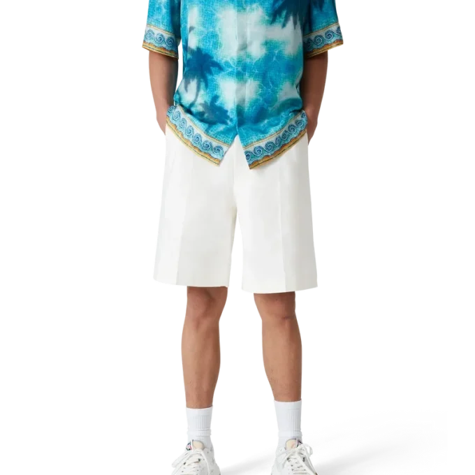 Leinen-Plissee-Shorts