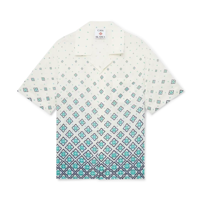 Leinenhemd mit Monogramm-Farbverlauf