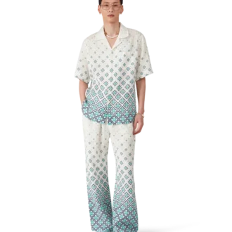 Leinenhemd mit Monogramm-Farbverlauf