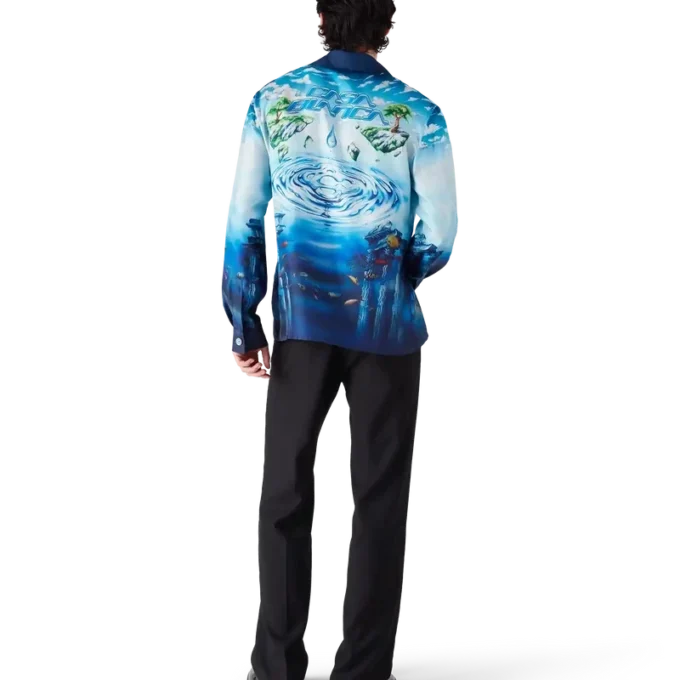 Lost Atlantis Langarm-Seidenhemd