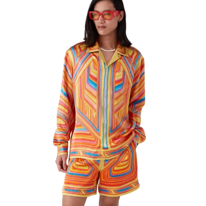 Low Rider Langarm-Seidenhemd