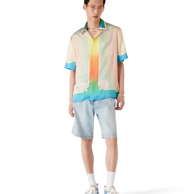 Lucid Dreams Kurzarm-Seidenhemd