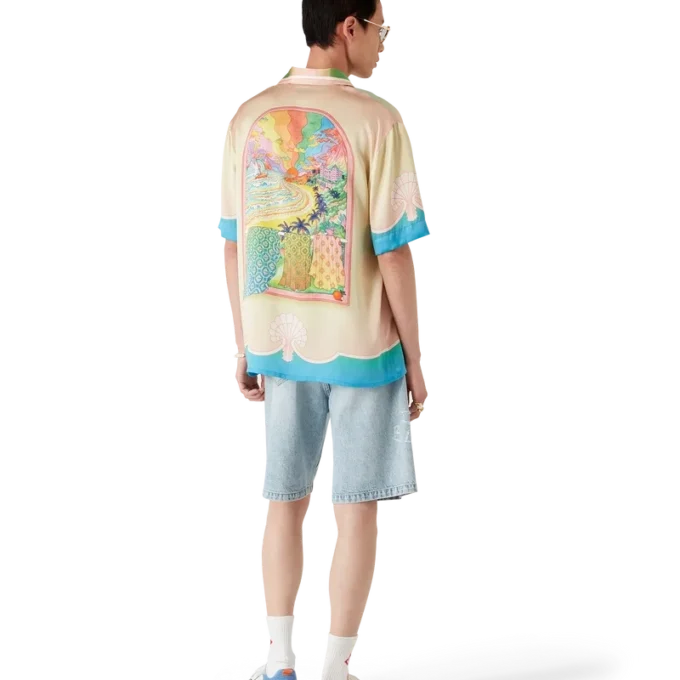 Lucid Dreams Kurzarm-Seidenhemd