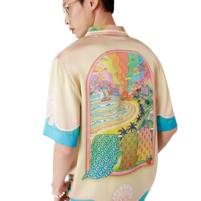 Lucid Dreams Kurzarm-Seidenhemd