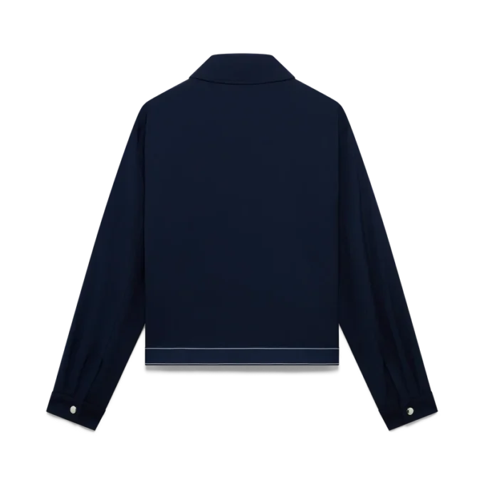 Marineblaue Sportjacke aus Wolle