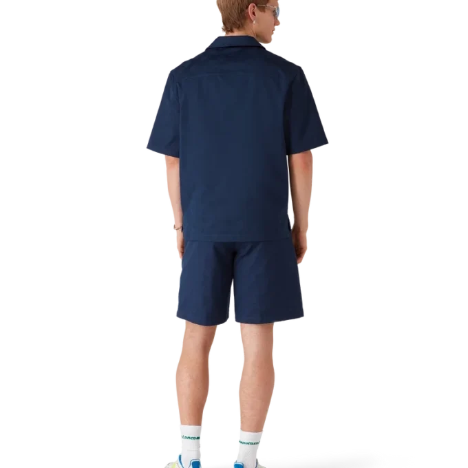Marineblaues Monogramm-Kurzarmhemd