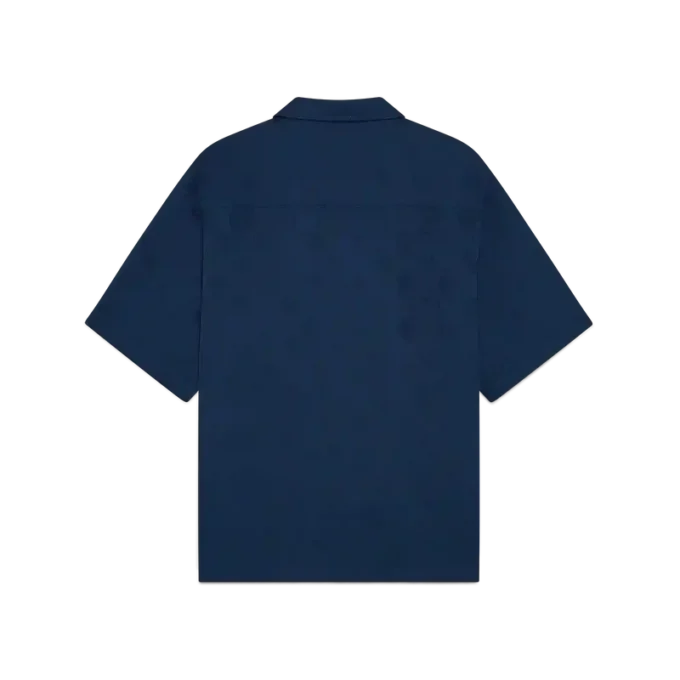 Marineblaues Monogramm-Kurzarmhemd