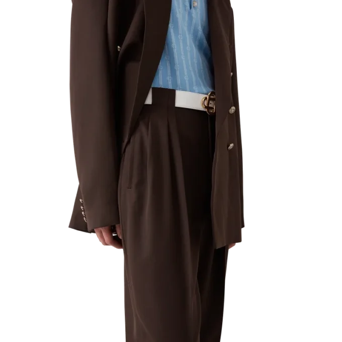 Maßgeschneiderte Plissee-Hose aus Wolle Maßgeschneiderte Plissee-Hose aus Wolle