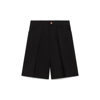 Maßgeschneiderte Shorts aus Wolle mit Falten