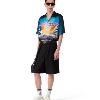 Maßgeschneiderte Shorts aus Wolle mit Falten