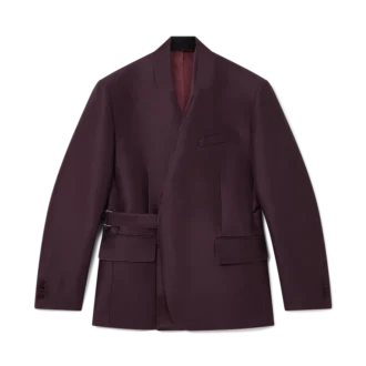 Maßgeschneiderte Wickeljacke aus Woll-Seiden-Mischung