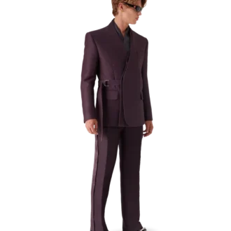 Maßgeschneiderte Wickeljacke aus Woll-Seiden-Mischung