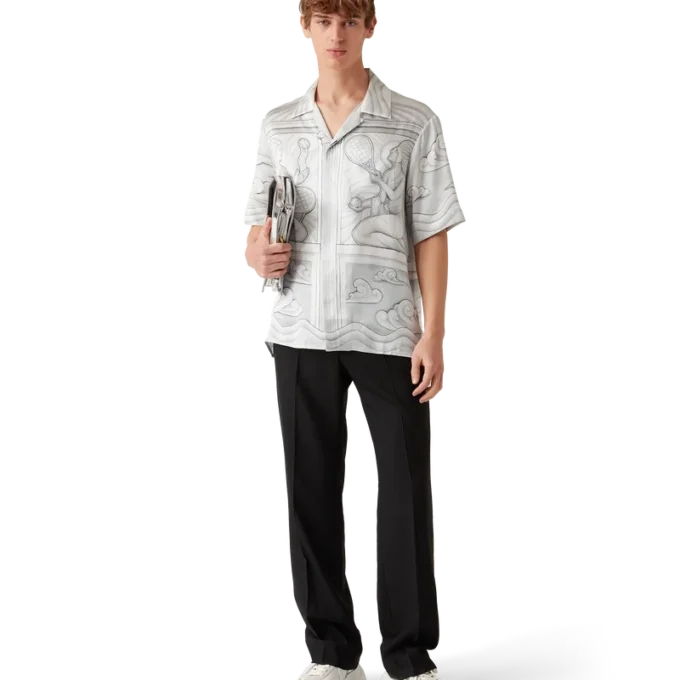 Sacred Stone Kurzarm-Seidenhemd mit Shorts