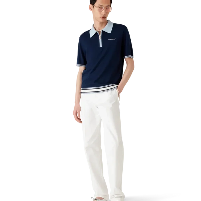 Merino-Strick-Tennis-Poloshirt