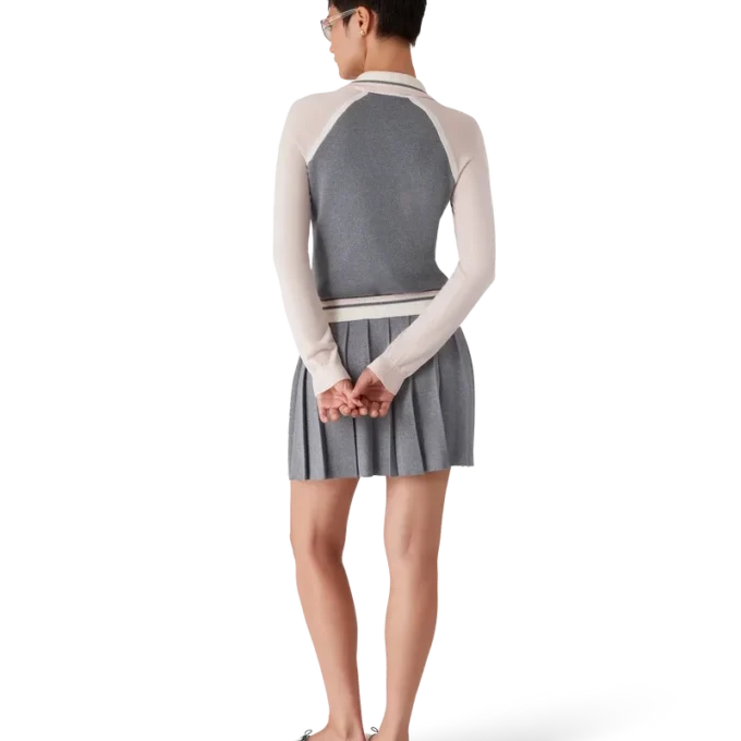 Merino Tennis Langarm-Poloshirt