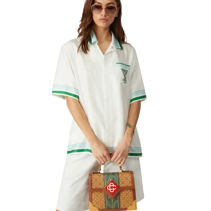 Metaphysical Tennis Icon Kurzarm-Seidenhemd mit Shorts