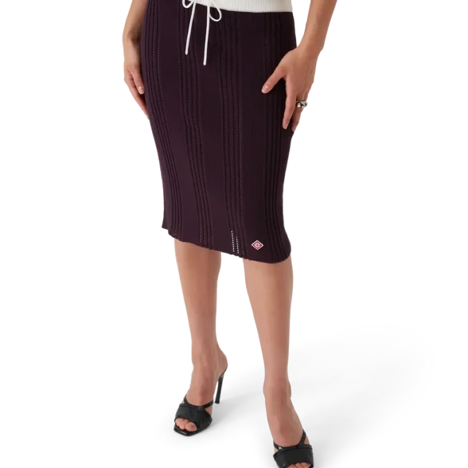 Midi-Rock aus Baumwollstrick