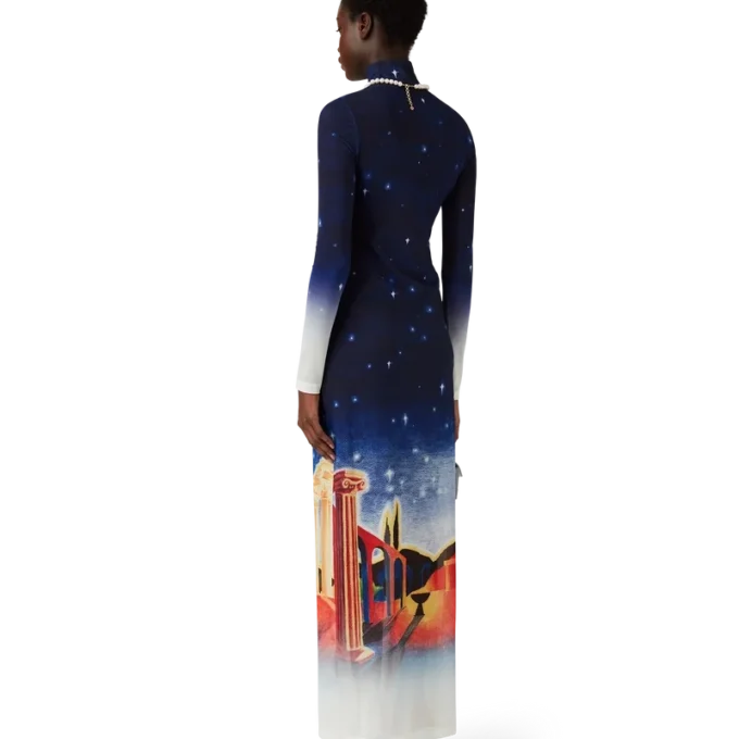 Midnight Acropolis Mesh-Kleid