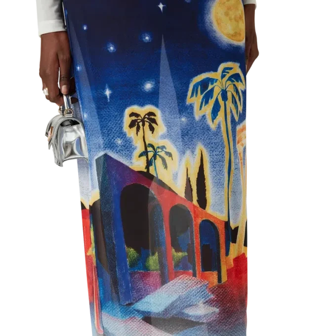 Midnight Acropolis Mesh-Kleid