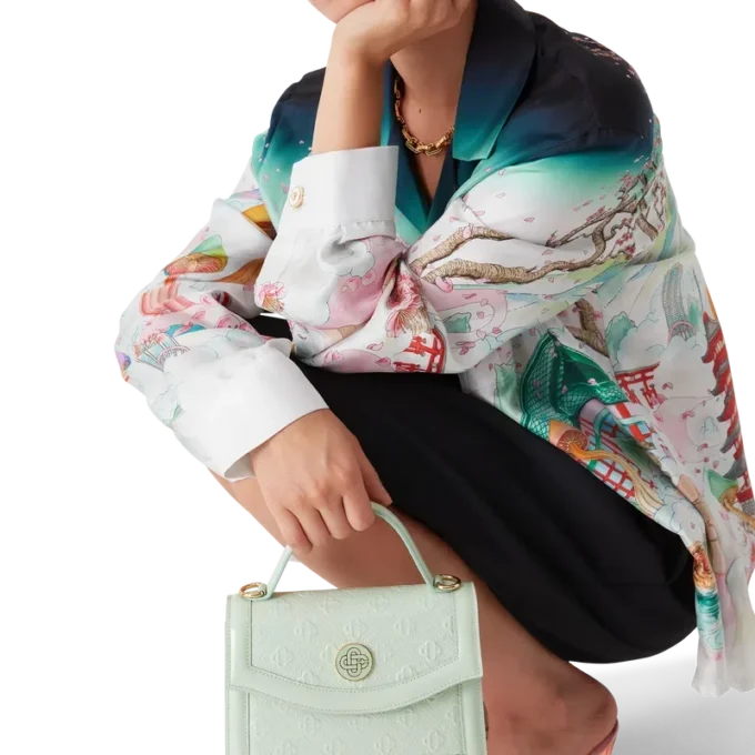 Mini-Jeanne-Tasche mit geprägtem Mint-Monogramm Mini-Jeanne-Tasche mit geprägtem Mint-Monogramm