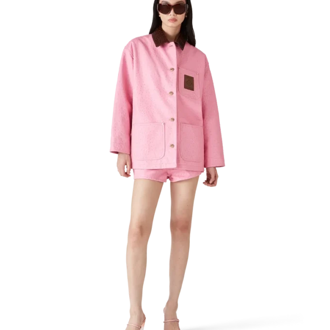 Mini-Shorts aus geprägtem Leder