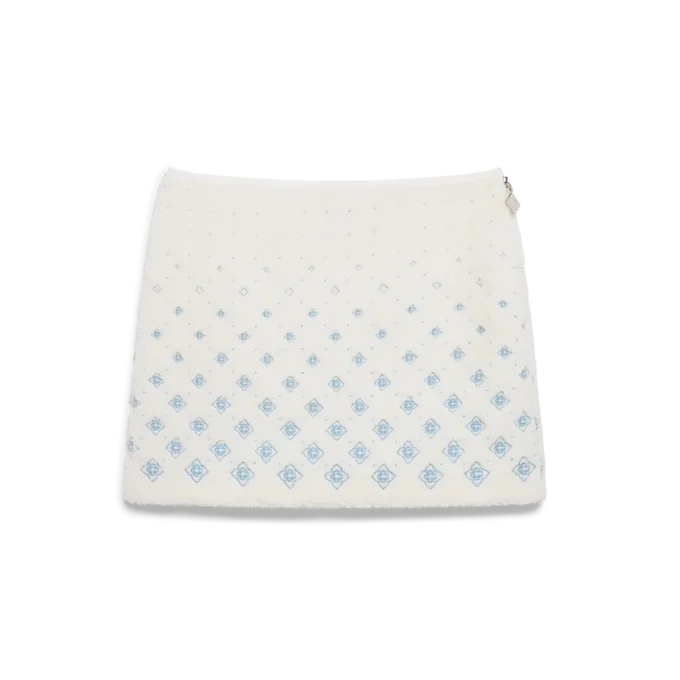 Minirock aus Fleece mit gesticktem Monogramm in Farbverlauf Minirock aus Fleece mit gesticktem Monogramm in Farbverlauf