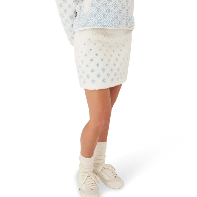 Minirock aus Fleece mit gesticktem Monogramm in Farbverlauf Minirock aus Fleece mit gesticktem Monogramm in Farbverlauf