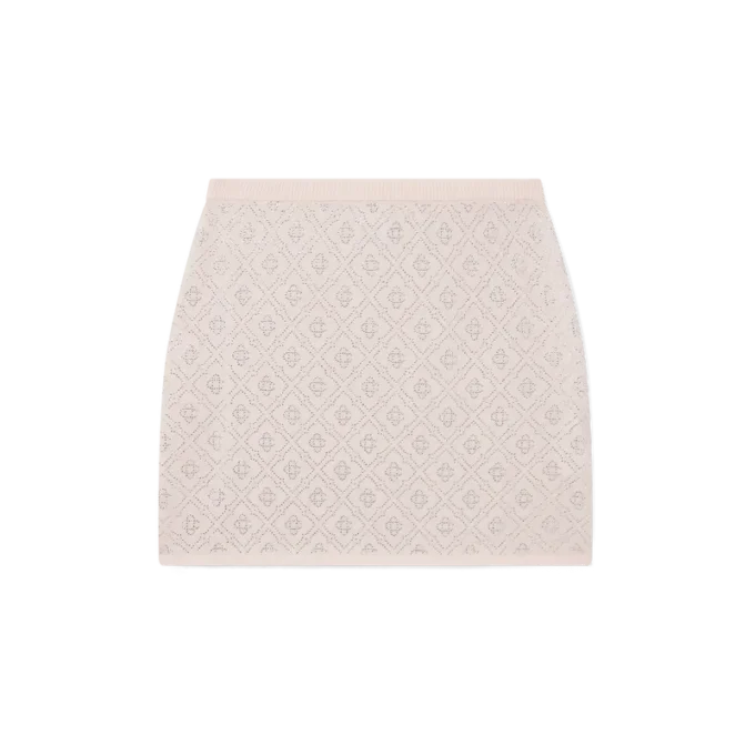 Minirock aus Strick mit Kristall-Monogramm