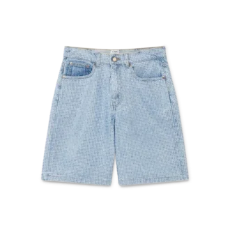 Mit Kristallen verzierte Jeans-Shorts