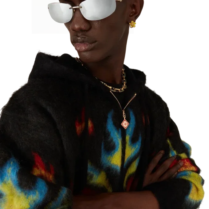 Mohair Flame Laurel Zip Hoodie