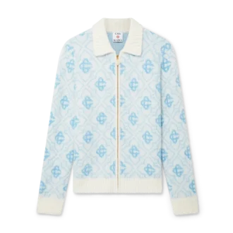 Mohair-Pullover mit Monogramm und Reißverschluss