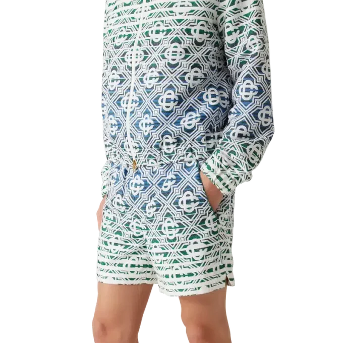 Monogram-Frottee-Shorts mit Farbverlauf