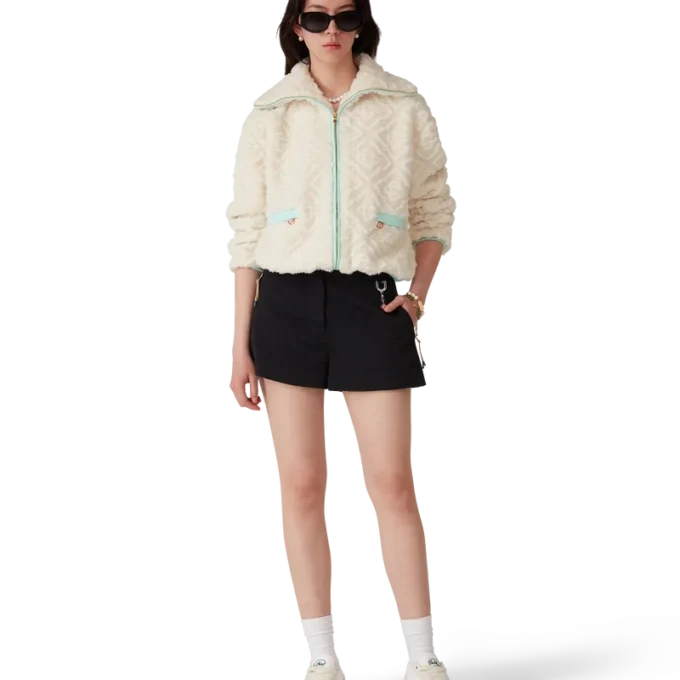 Monogram-Jacquard-Fleecejacke