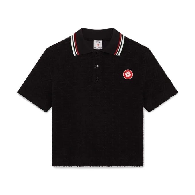 Monogram-Jacquard-Frottee-Poloshirt