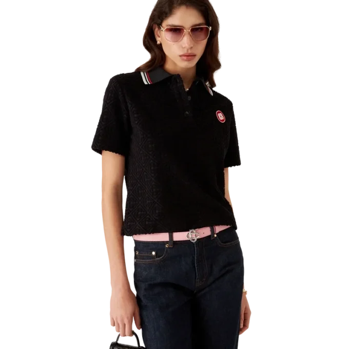 Monogram-Jacquard-Frottee-Poloshirt