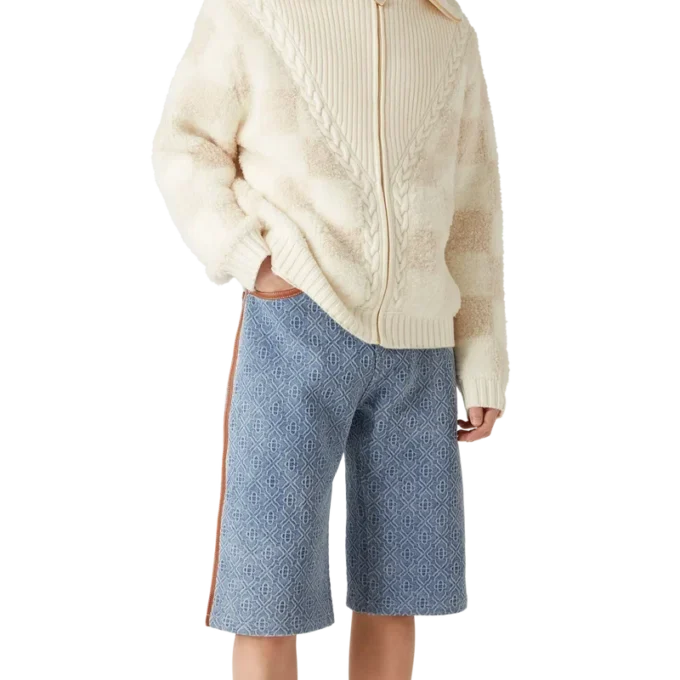 Monogram-Jeansshorts