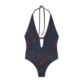 Monogram Plunge-Badeanzug
