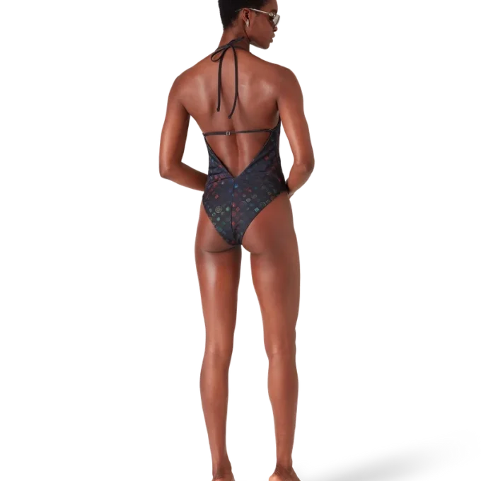Monogram Plunge-Badeanzug