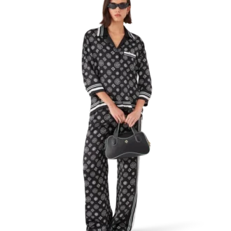 Monogram-Pyjama-Hemd aus Seidensatin