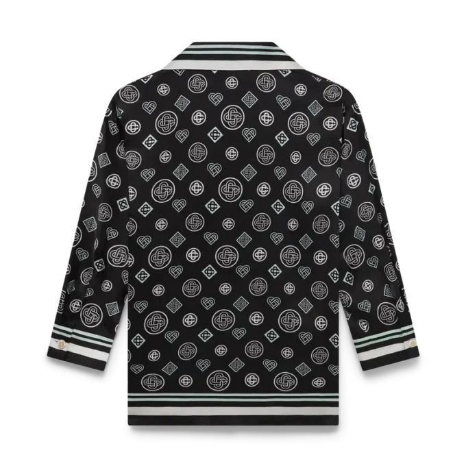 Monogram-Pyjama-Hemd aus Seidensatin Monogram-Pyjama-Hemd aus Seidensatin