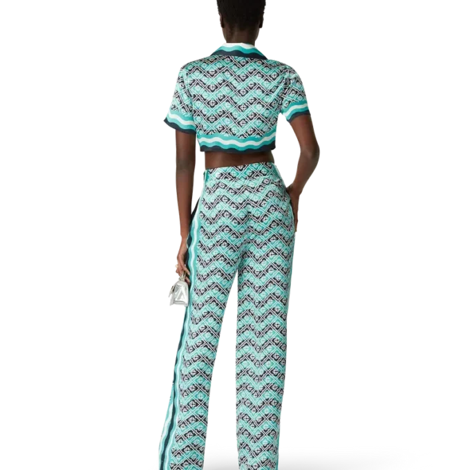 Monogram Wave Cropped Seidenhemd Monogram Wave Cropped Seidenhemd