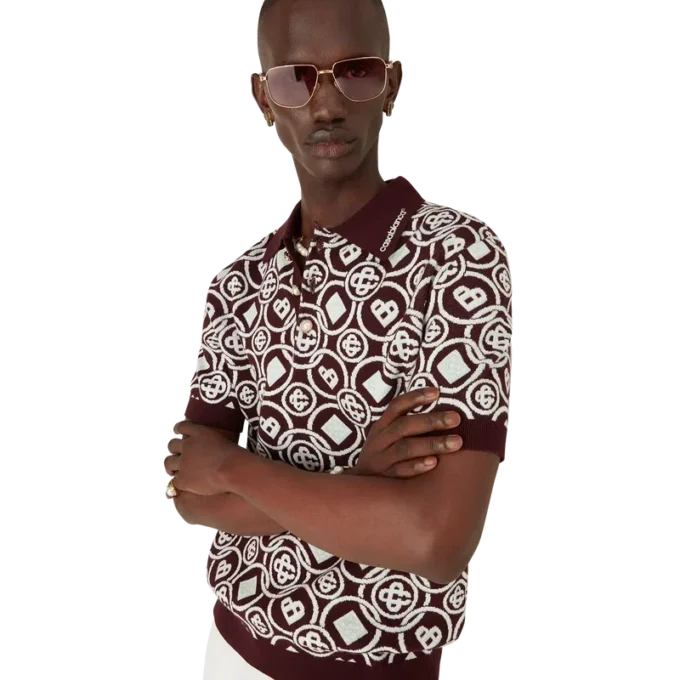 Monogramm-Polohemd aus Baumwollstrick Monogramm-Polohemd aus Baumwollstrick